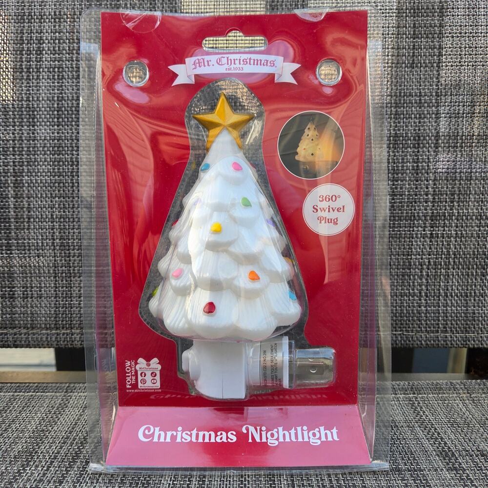 Mr. Christmas White Ceramic Christmas Tree Night Light 2025 New In Packaging